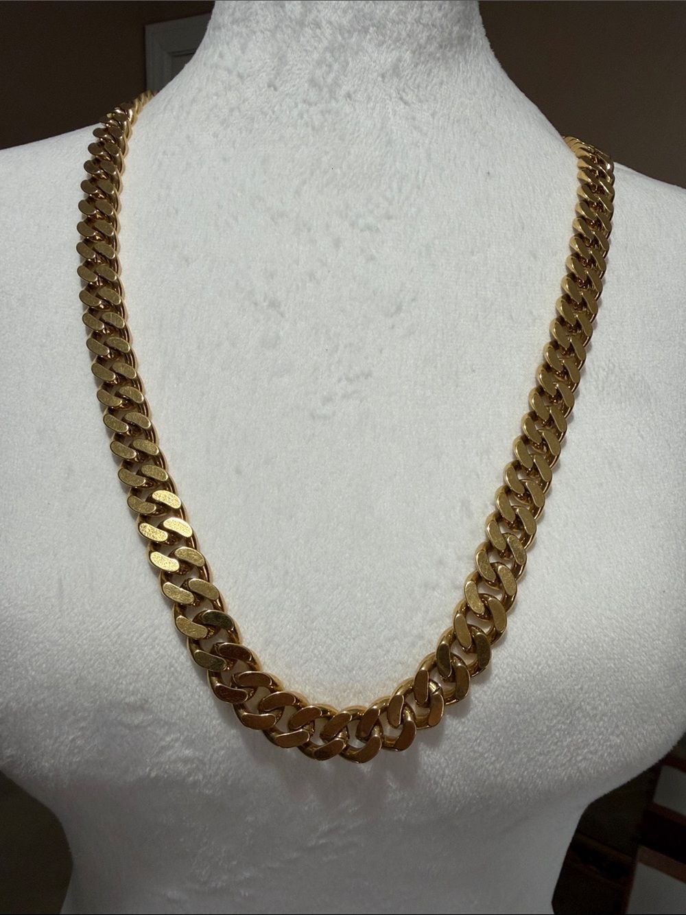 Chunky Gold-Tone Miami Cuban Link Chain Necklace